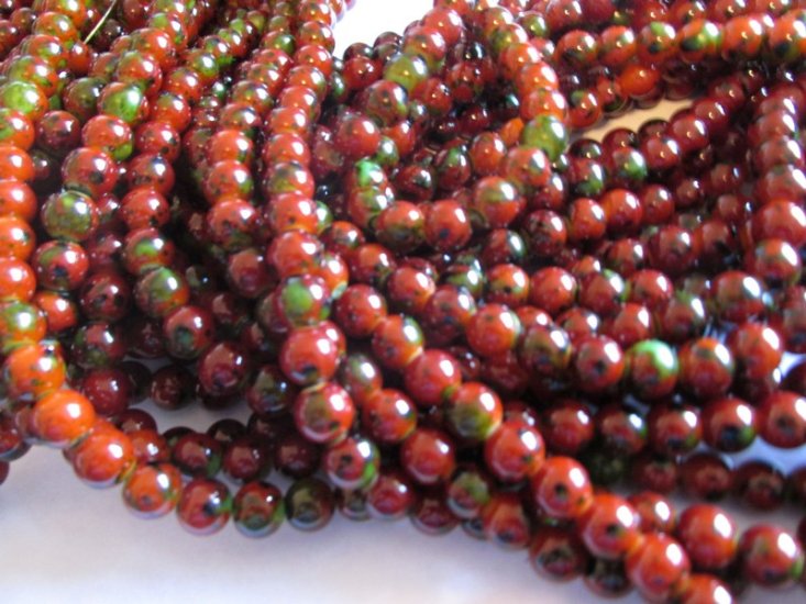(image for) Rust and Green Glass Rounds # 1635