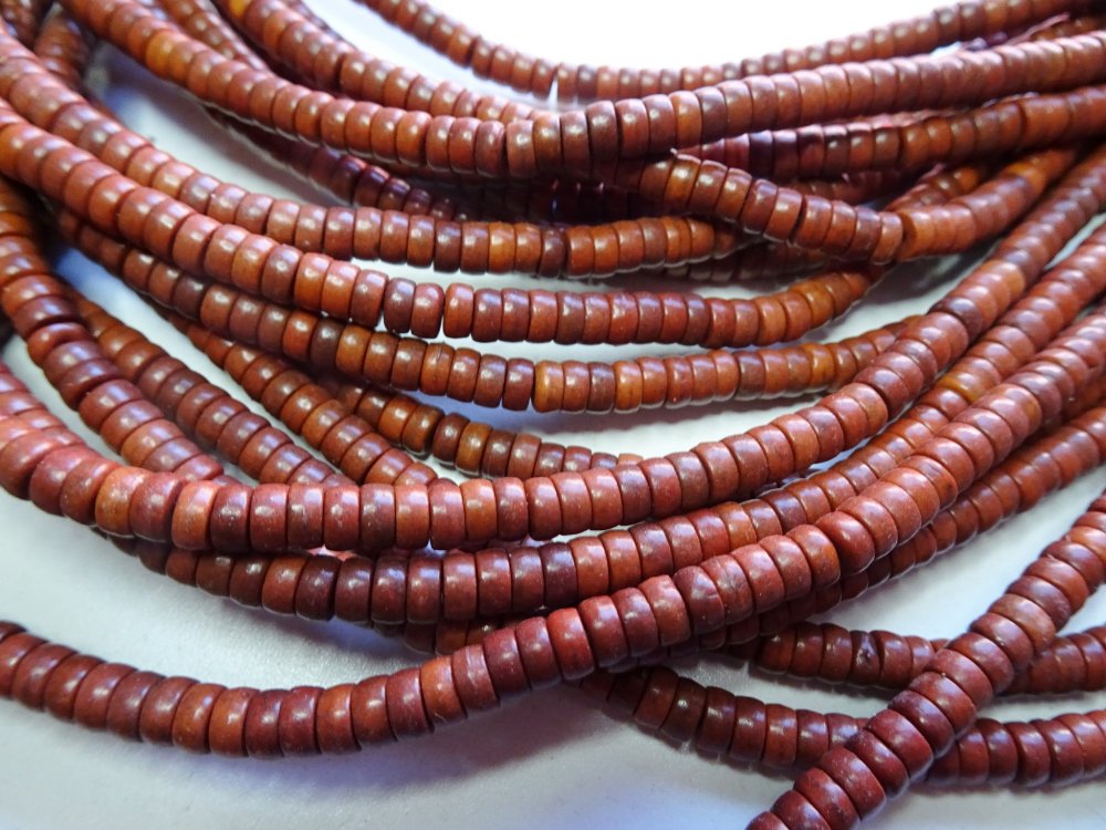 (image for) Rust heishi style rondell beads 3x5mm #1228-TU