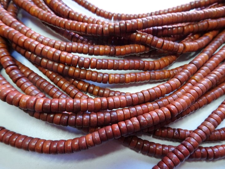 (image for) Rust heishi style rondell beads 3x5mm #1228-TU