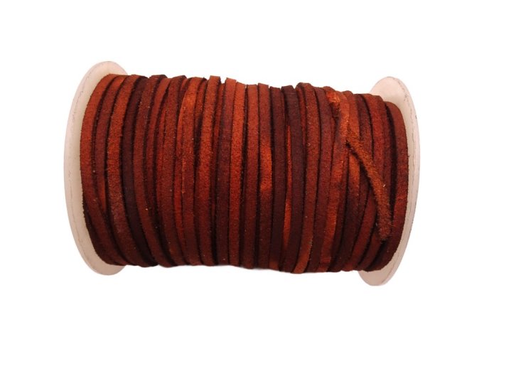 (image for) Leather Suede lacing 3mm 50 meter spool - Rustic Brown
