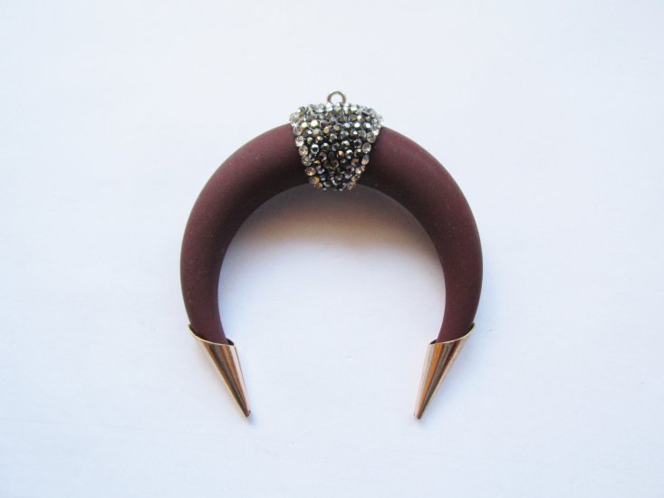 (image for) Rust pav horn crescent pendant #RM344