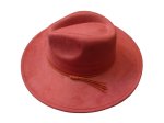 (image for) Vegan suede Wide brim hat - RUST