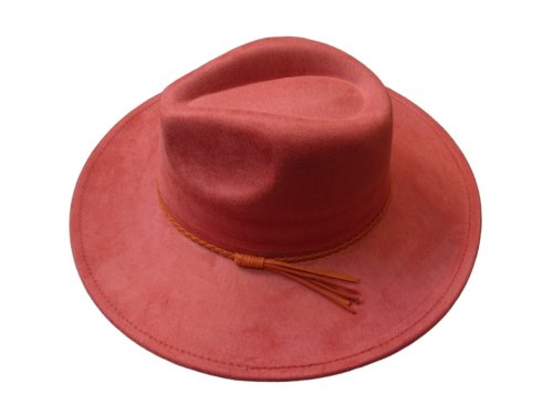 (image for) Vegan suede Wide brim hat - RUST