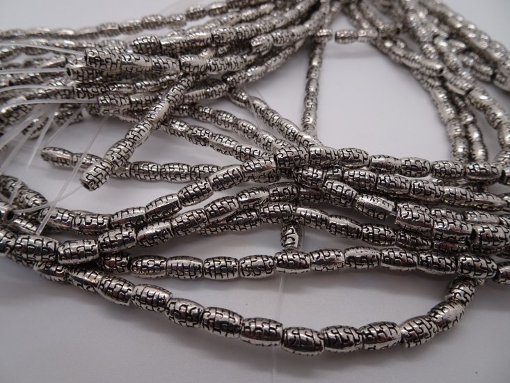 (image for) Antique silver zinc barrel spacer beads #S-13