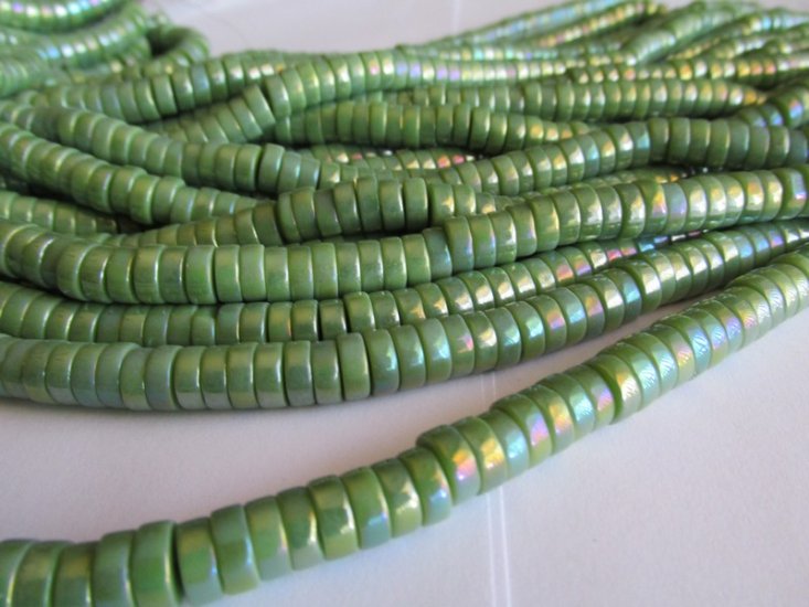 (image for) Sage green glass rondelle #1283