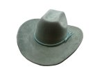 (image for) Cowboy hat Vegan Suede Elastic sweatband - Sage green S/M