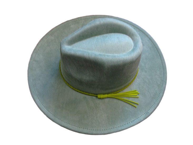 (image for) Vegan suede Wide brim hat - SAGE GREEN