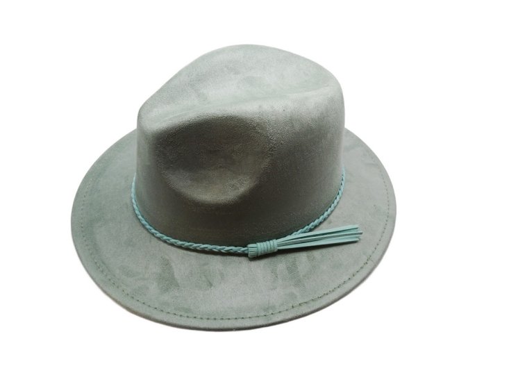 (image for) Short Brim vegan suede hat - Sage green