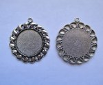 (image for) Blank Pendant - Silver Curved Leaf Design #BLP38
