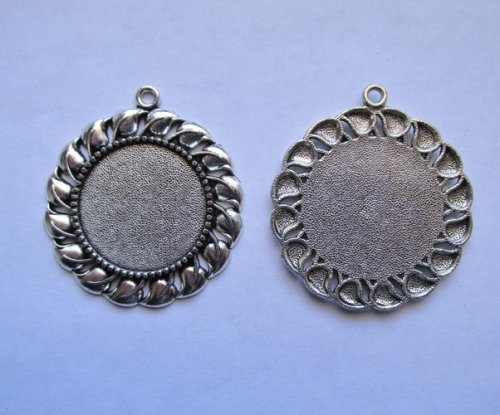 (image for) Blank Pendant - Silver Curved Leaf Design #BLP38