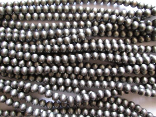 (image for) Silver Faux Navajo Indian Pearls acrylic round 10mm #1702