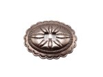 (image for) Antique Silver metal slotted concho #HB-6