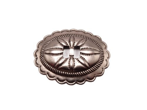 (image for) Antique Silver metal slotted concho #HB-6