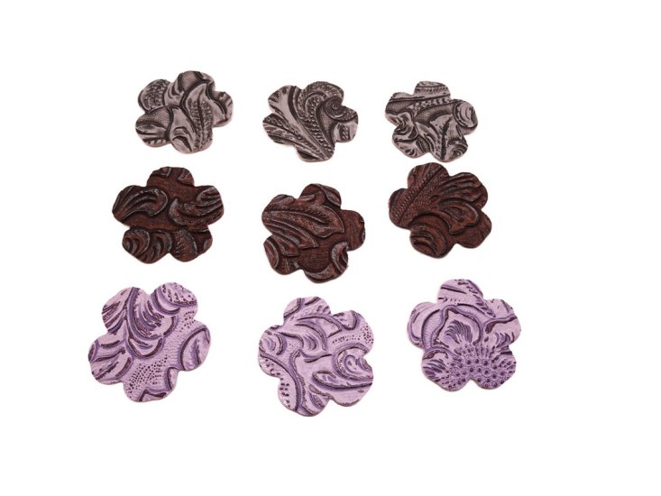 (image for) Small Faux leather flower set #FS1
