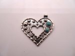 (image for) Heart antique silver pewter pendant #PEN-10
