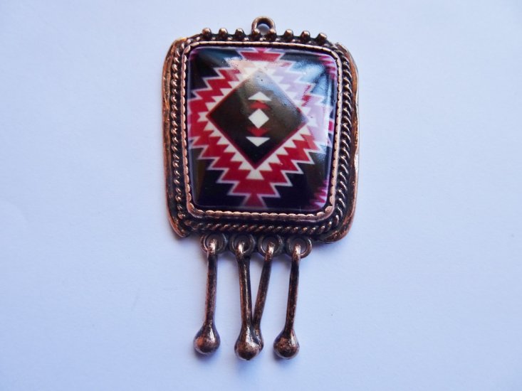 (image for) Southwestern black and red copper pendant #PP40-B