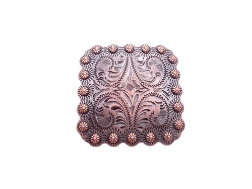 (image for) Antique copper 2" square screw back concho #CNH-2