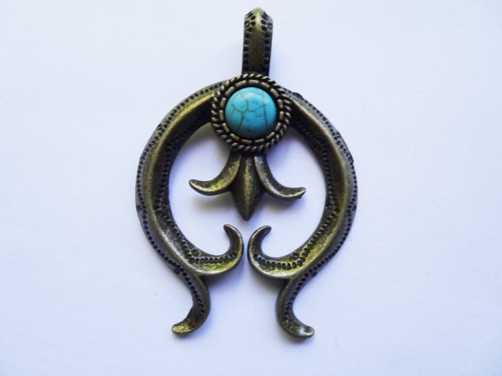 (image for) Squash blossom antique bronze pendant #RM-244