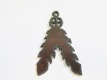 (image for) Double feather metal pendant #SS016