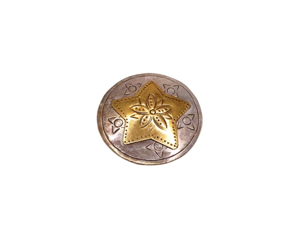 (image for) Star medallion antique silver and brass #HB-3