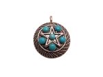 (image for) Star antique silver round pendant #PO-8
