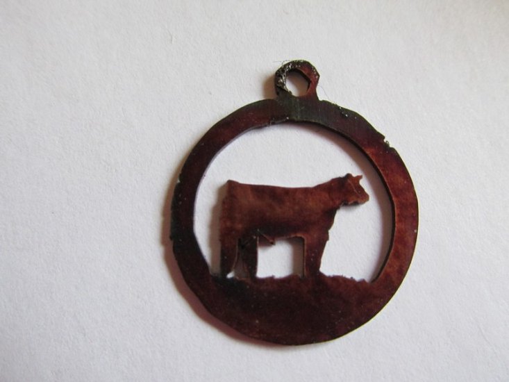 Modal Additional Images for Steer longhorn in Circle jewelry pendant #P52