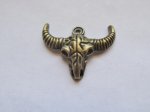 (image for) Antique Bronze Steer Skull Pendant # PP76