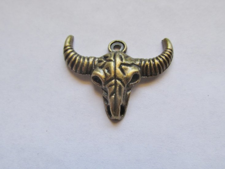 (image for) Antique Bronze Steer Skull Pendant # PP76