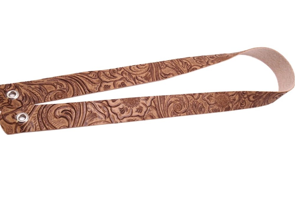 (image for) Embossed FAUX leather hat band - Light Brown Faux
