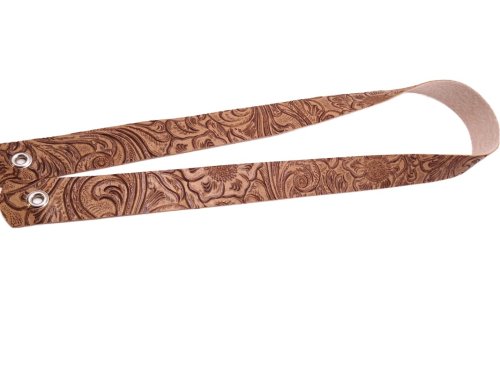 (image for) Embossed FAUX leather hat band - Tan