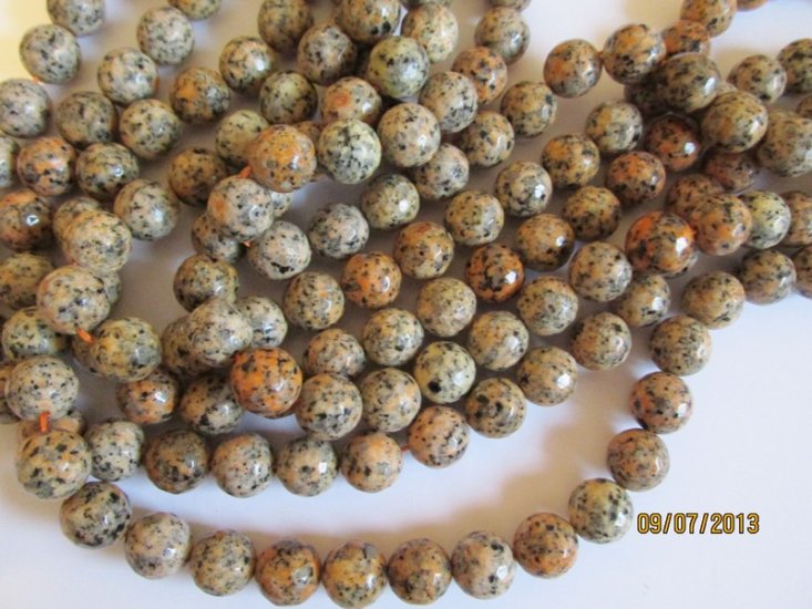 (image for) Orange Tan Black Agate rounds #1057-T13