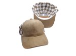 (image for) Checkered Mesh snap back cap- Tan