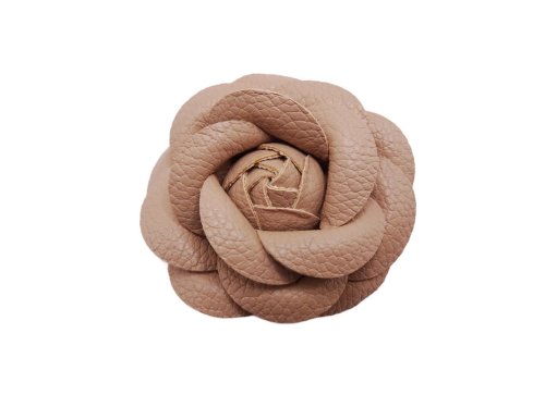 (image for) Faux leather flower 2 1/2" - Tan