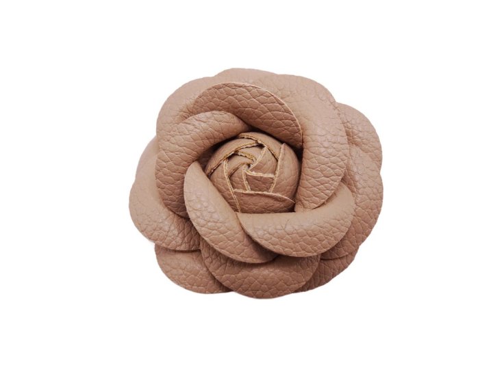(image for) Faux leather flower 2 1/2" - Tan