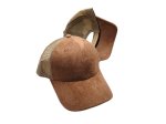 (image for) Vegan suede Mesh snap back baseball cap - MESH Tan
