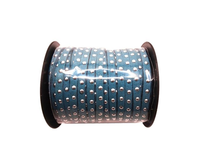 (image for) Faux leather lacing with silver studs - Teal
