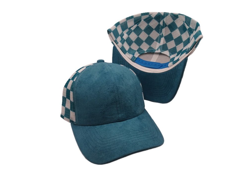 (image for) Checkered Mesh snap back cap- Teal