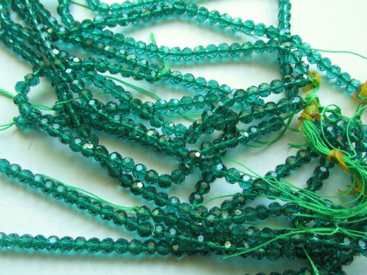 (image for) Teal round faceted crystal 6mm #1871