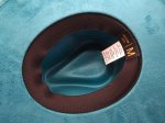 (image for) Mexico hard body flat brim fedora - Teal Medium