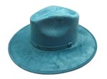 (image for) Mexico hard body flat brim fedora - Teal Medium