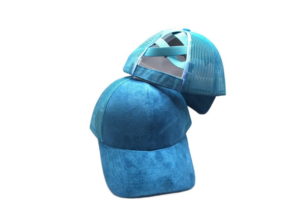 (image for) Pony Tail criss cross Mesh back cap - Teal Pony