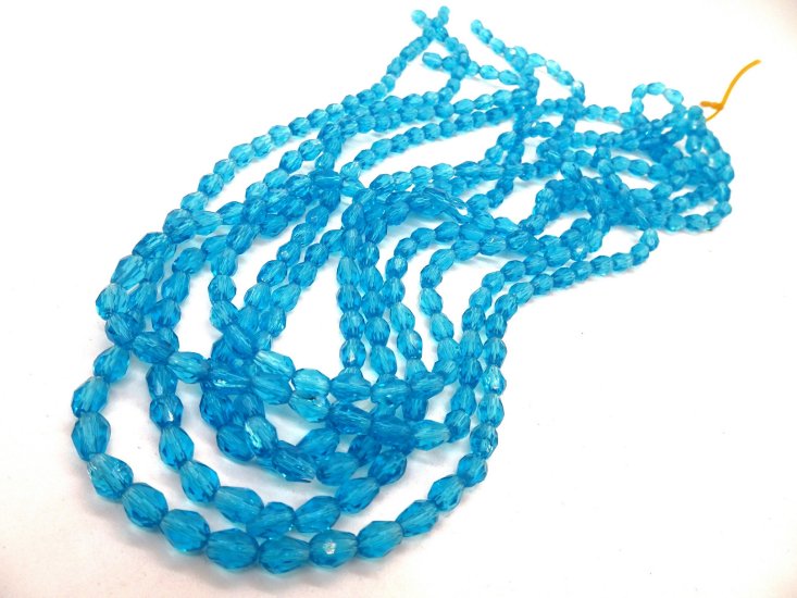 (image for) Teal blue teardrop crystals 6x8mm #1245