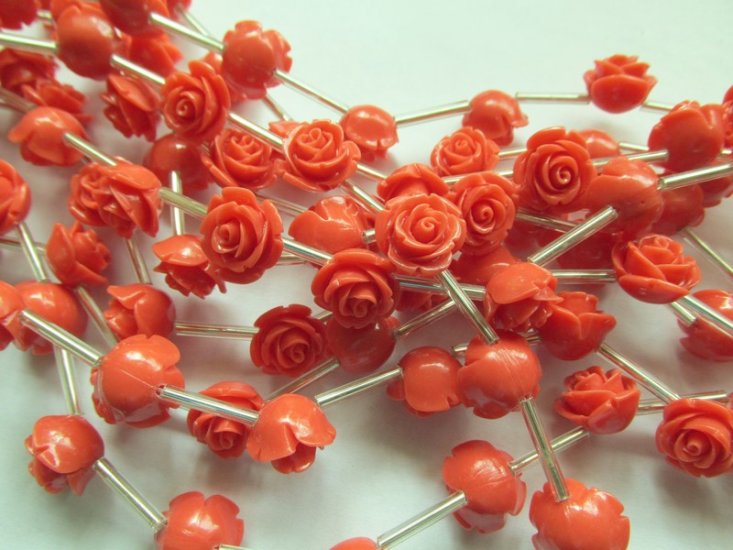 (image for) Peach acrylic rose 10mm #1305