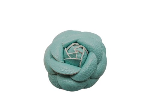 (image for) Faux leather flower 2 1/2" - Tiffany Blue