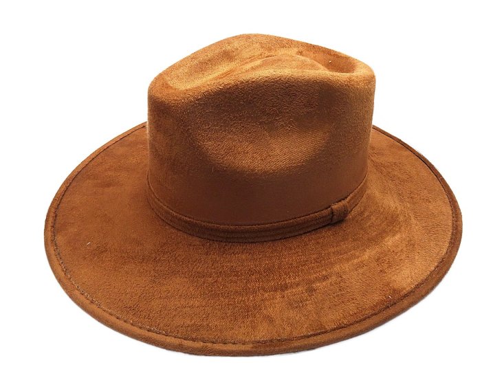 (image for) Mexico hard body flat brim fedora - Tobacco Medium