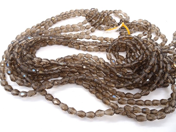 (image for) Topaz pear shaped faceted crystal beads 5x9mm #1689