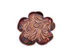 (image for) Curled Leather flower two tone #TT3