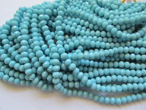 (image for) Turquoise Crystal Rondelle 6x8mm #1316BS