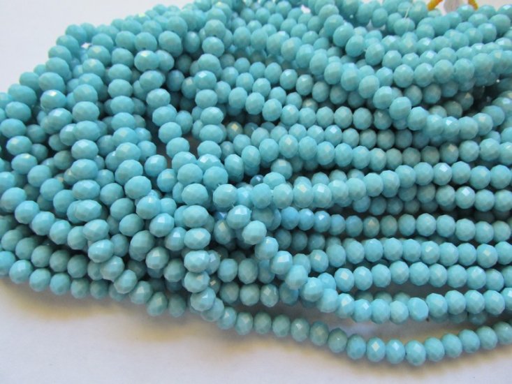 (image for) Turquoise Crystal Rondelle 6x8mm #1316BS