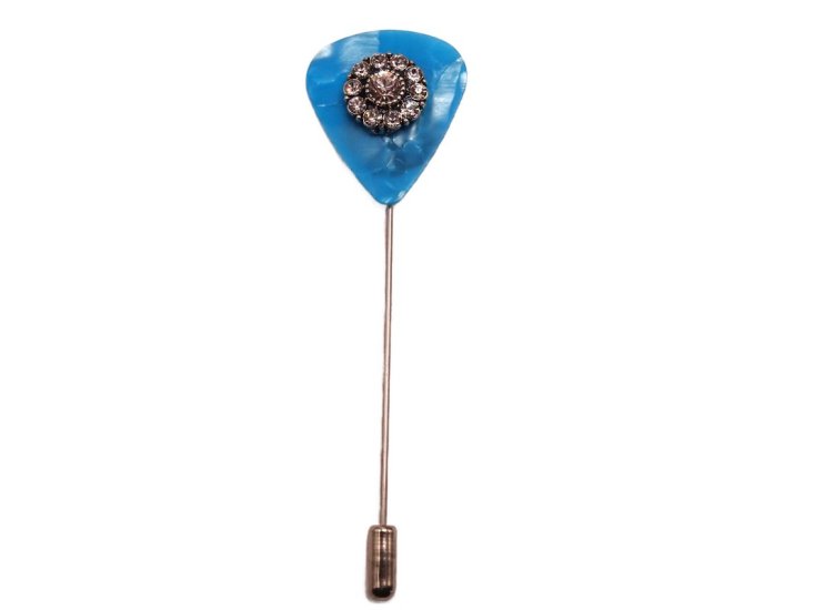 (image for) Guitar pick hat pin - Light blue #hatpin-9